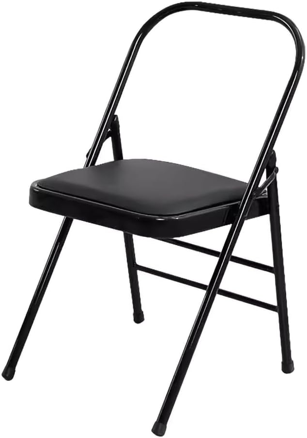 Pilates Yoga Chair, Backless Yoga Chair with Double Beam Design for Balance Handstand Training, Adult Yoga Chair, Iyengar Yoga Chair, Metal Foldable Portable Yoga Chair,Blue