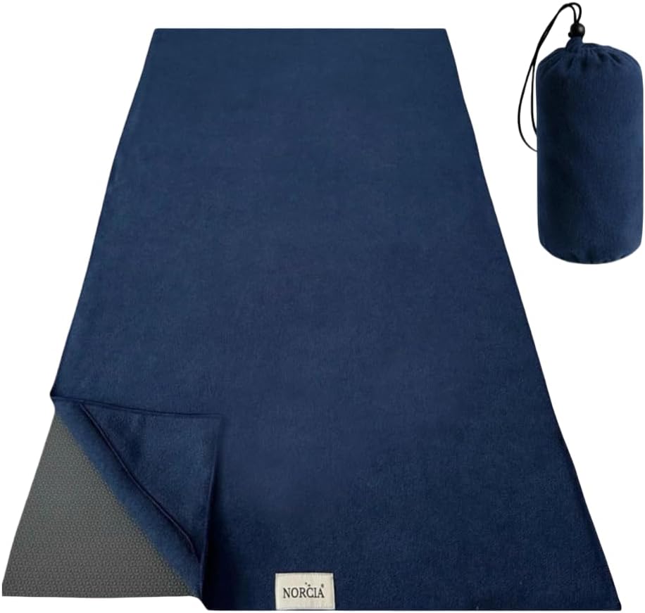 Yoga Towel, Non Slip Hot Yoga Mat Towel with Corner Pockets, Mat-Sized 24" x 72", 100% Microfiber Sweat Absorbent, Perfect for Hot Yoga, Bikram, Pilates and Yoga Mats (Purple)