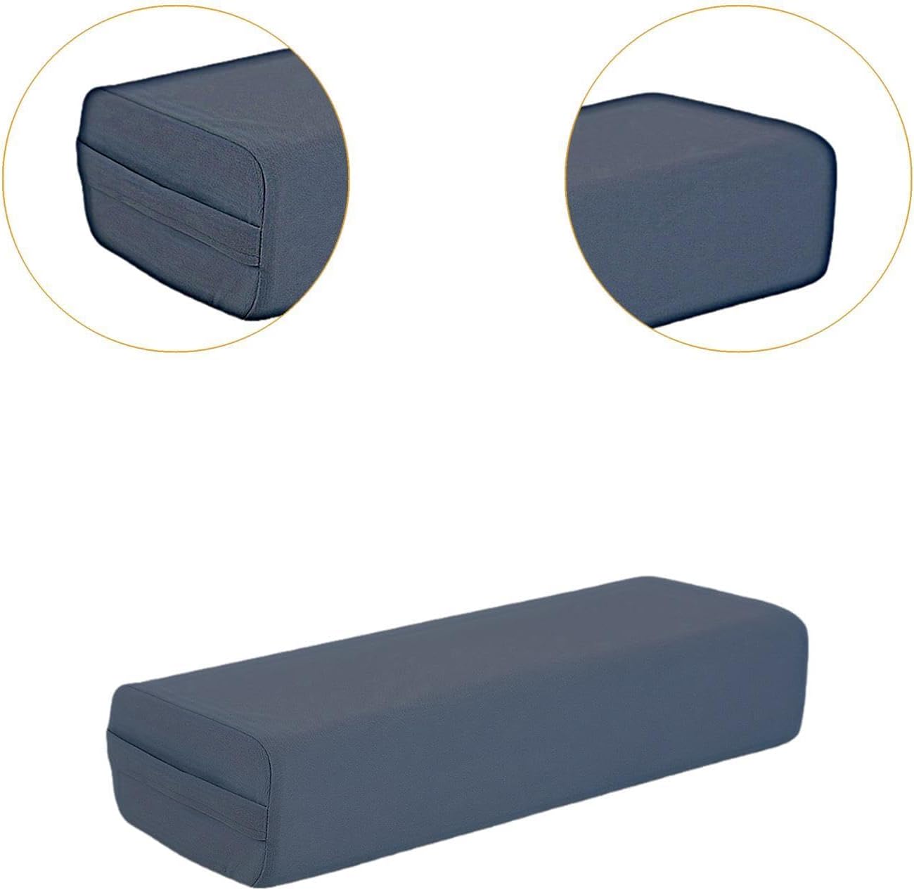 Vaveren Yoga Bolster Pillow Meditation Pillow,Breathable,Professional,Rectangular,with Carry Handle for Relaxation Restorative Yoga, Dark blue