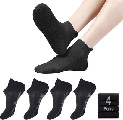 Acetin 4 Pairs Grip Socks Pilates Socks for Women
