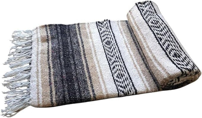 Open Road Goods Bulk Falsa Blankets - Handwoven Authentic Mexican Falsa - Great for Weddings, Yoga, Beach, Picnics, or Mexican Throw! (Tan, 7 Pack)