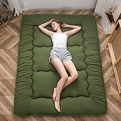MAXYOYO Bohemian Retro Mattress Boho Floral Japanese Futon Mattress Tatami Floor Mat Foldable Portable Camping, Sleeping Pad, Lounger Couch Bed Full Size
