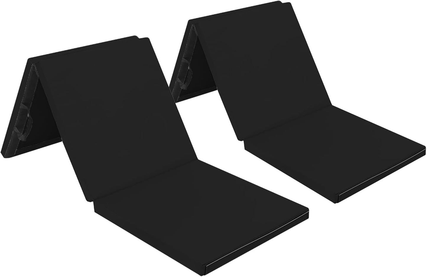 Matladin 6' Folding Tri-fold Gymnastics Gym Exercise Aerobics Mat, 6ft x 2ft x 2in PU Leather Tumbling Mats with Hook & Loop Fastener for Stretching Yoga Cheerleading Martial Arts
