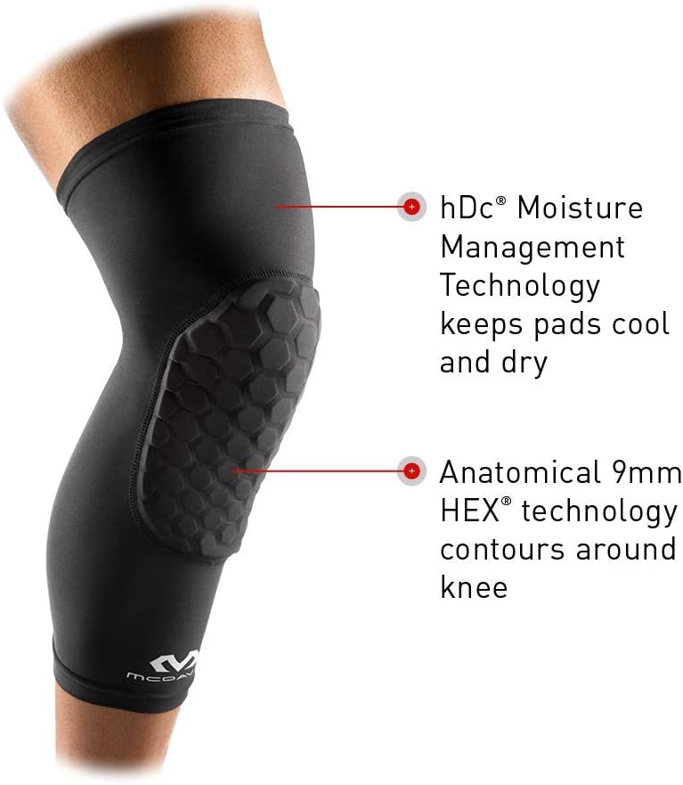 Knee Compression Sleeves: McDavid Hex Knee Pads Compression Leg Sleeve for Basketball, Volleyball, Weightlifting, and More - Pair of Sleeves