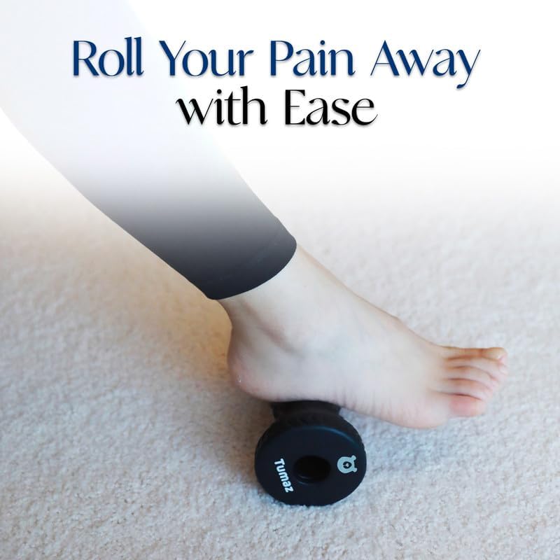 Tumaz Massage Ball & Foot Roller 3-in-1 Set with Spiky Ball, Lacrosse Ball, Massage Roller - Ergonomic Design to Relieve Plantar Fasciitis for Deep and Superficial Muscle Pain