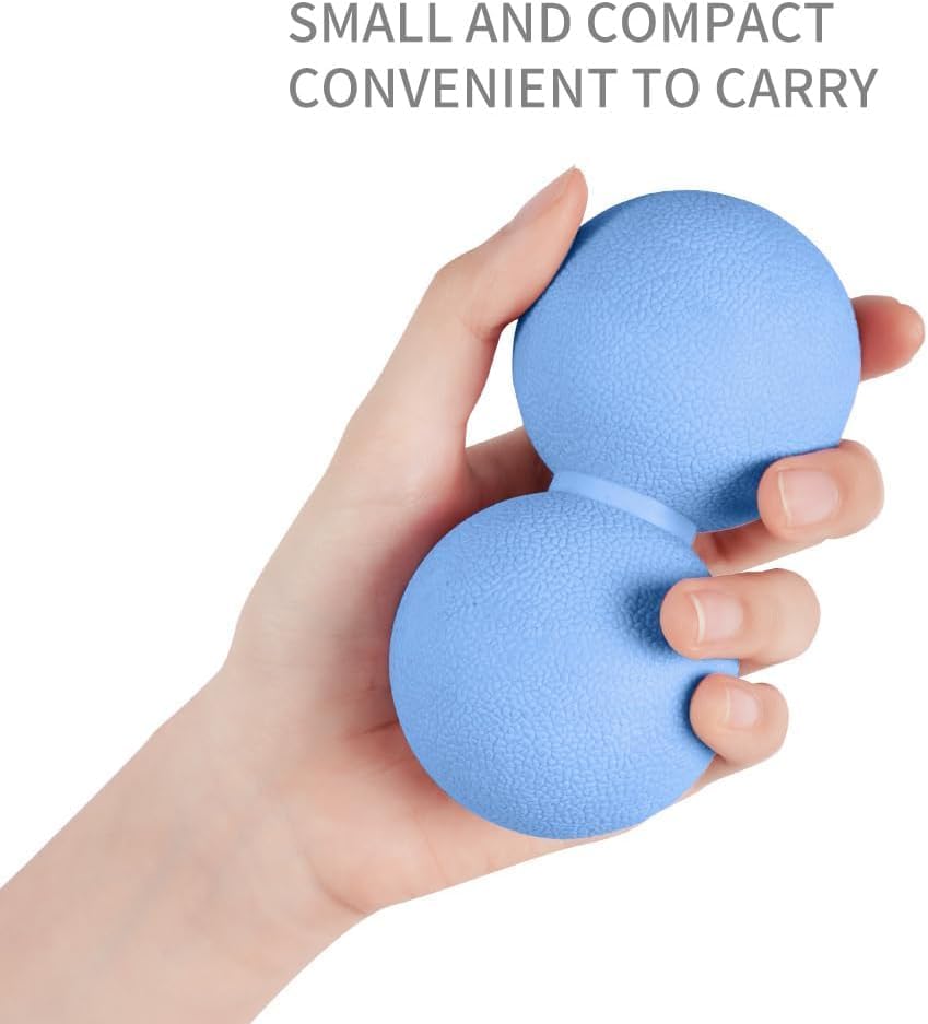 Double Lacrosse & Micro-Elastic Peanut Massage Ball - Myofascial Release Tool for Muscle, Back, Foot, and Physical Therapy, Mobility Roller for Acupressure and Relaxation (Pink)