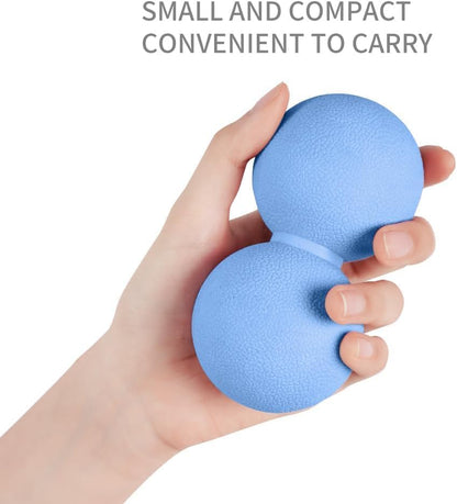 Double Lacrosse & Micro-Elastic Peanut Massage Ball - Myofascial Release Tool for Muscle, Back, Foot, and Physical Therapy, Mobility Roller for Acupressure and Relaxation (Pink)