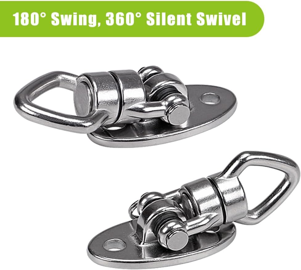 BeneLabel Swing Hanger with Bearing Swivel 800LB Capacity Stainless Steel Ceiling Mount Bracket Hanging Kit for Aerial Silks, Swings, Hammocks, Hanging Chair, Aerial Hoop, Heavy Bag, Yoga Swing