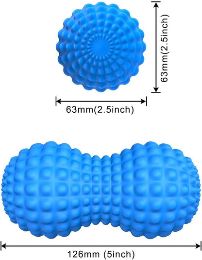 SELEWARE Peanut Massage Ball, Peanut Double Lacrosse Massage Roller Ball for Back Neck Shoulder Spine Legs Hips, Deep Tissue Peanut Roller Ball Trigger Point Muscle Massage Ball, Black