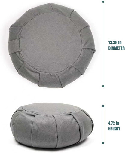 Myga Zafu Yoga Meditation Cushion with Washable Cover - Floor Cushion Pillow with Natural Buckwheat Filling - Soft Round Cotton Design for Meditating or Pranayama Exercises