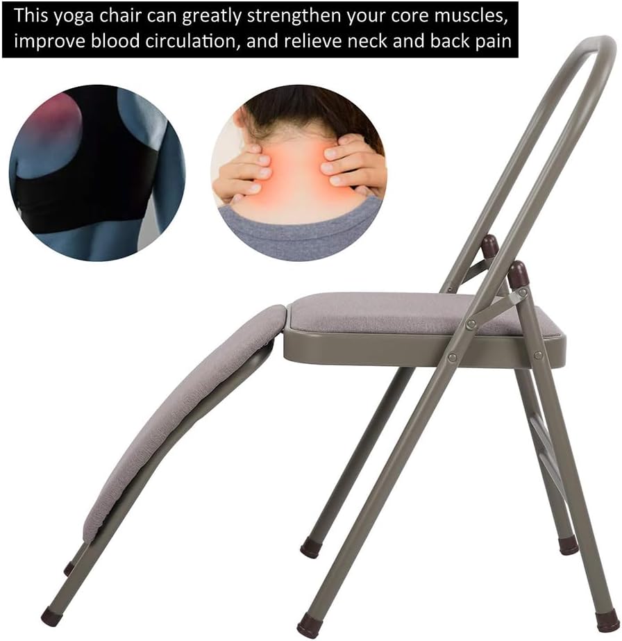 Yoga Chair with Lumbar Support,Multifunctional Yoga Stool with Removable Cushion,Yoga Assist Chair with Lumbar Support,Pilates Yoga Chair,Yoga Inversion Chair