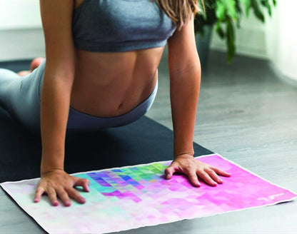 yogadesignlab | The Hand Towel | Premium Non Slip Hand Towel | Designed in Bali | Colorful Eco Printed + Quick Dry + Soft | Hot Yoga, Bikram, Ashtanga, Sport, Barre, Travel (Tribeca Sand)