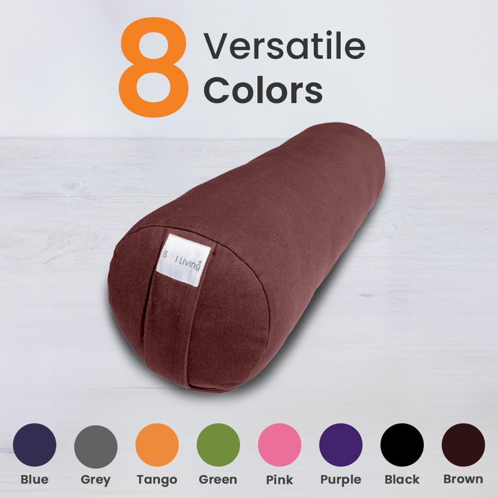 Sol Living Yoga Bolster Pillow Rectangular Meditation Cushion Cotton Meditation Accessories for Restorative Yoga Meditation Pillow Yoga Pillow Firm Body Pillow Bolster Pillow for Legs Removable Cover