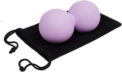 Double Lacrosse & Micro-Elastic Peanut Massage Ball - Myofascial Release Tool for Muscle, Back, Foot, and Physical Therapy, Mobility Roller for Acupressure and Relaxation (Pink)