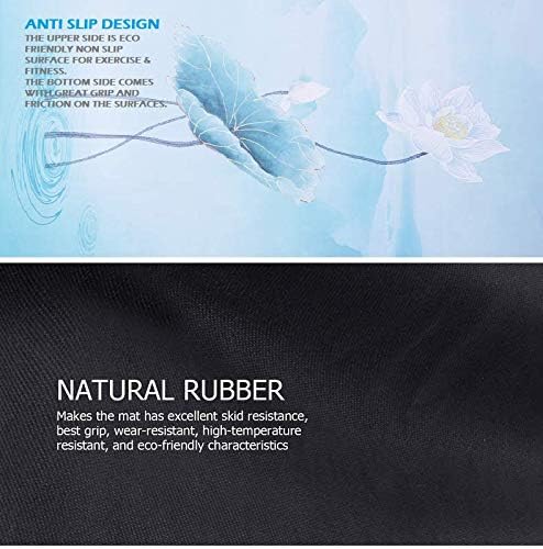 BESTZO Travel Yoga Mat-Sweat Absorbent Anti Slip,Portable 1/16 Inch Ultra Thin Folding Mat for Yoga Pilates Fitness Exercise,Comes with Carrying Bag (Quiet Lotus)