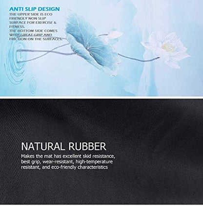 BESTZO Travel Yoga Mat-Sweat Absorbent Anti Slip,Portable 1/16 Inch Ultra Thin Folding Mat for Yoga Pilates Fitness Exercise,Comes with Carrying Bag (Quiet Lotus)
