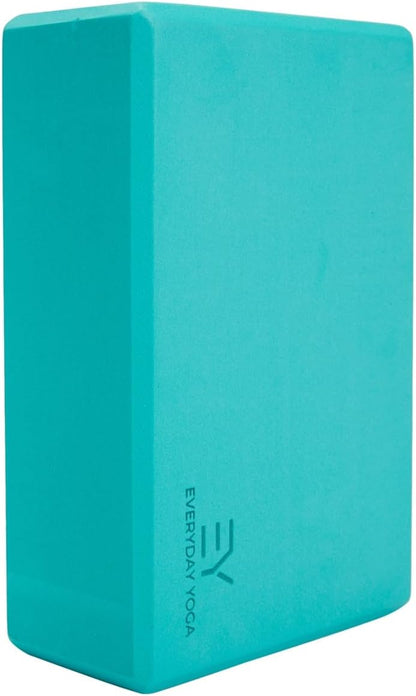Everyday Yoga Premium Foam Block - Non-Slip High-Density Yoga Block for Balance, Stability & Stretching, EVA Foam Support, Multi Colors (Single Block)