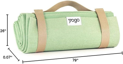 Yogo Ultralight Folding Travel Yoga Mat with Attached Straps, FSC®-Certified Plant Rubber, Sticky Grip, Non-Slip, Best Travel Yoga Mat®