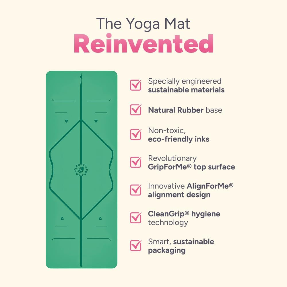 Liforme Travel Yoga mat – Patented Alignment System, Warrior-Like Grip, Non-Slip, Eco-Friendly, Ultra-Lightweight and Sweat Resistant, Made with Natural Rubber