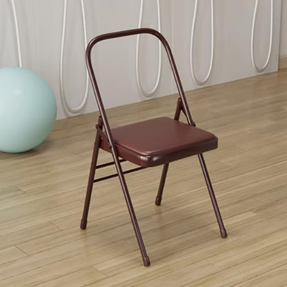 Yoga Folding Chair,Yoga Auxiliary Chair,Iyengar Metal Folding Chair,Reinforced Portable Backless Chair White 31.5in*18.5in*17.3in,Green