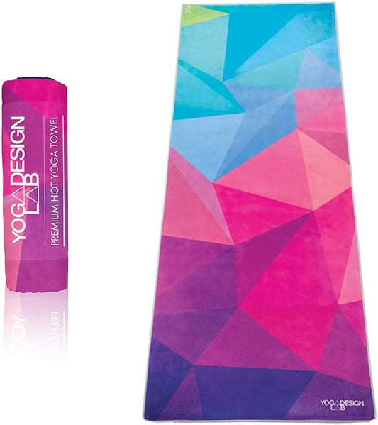 yogadesignlab | The HOT Yoga Towel | Premium Non Slip Colorful Towel | Designed in Bali | Eco Printed + Quick Dry + Mat Sized | Ideal for Hot Yoga, Bikram, Ashtanga, Sport, Travel! (Geo,)