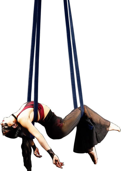 4.9ft 1.5m Aerial Straps Ropes Yoga Aerial Acrobatics Body Aerial Loop Trapeze Circus Apparatuses Equipment Three-Layer Straps 1 pairs