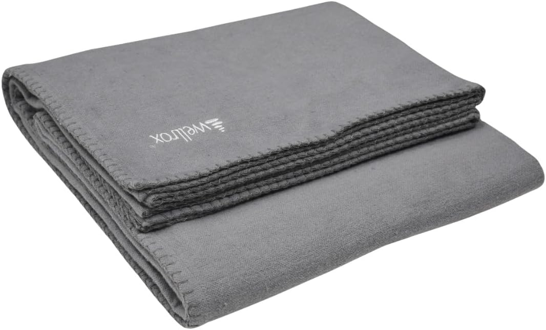 Wellrox Yoga Blanket 100% Indian Cotton - Perfect for Restorative Yoga, Shavasana, and Meditation (GREEN)