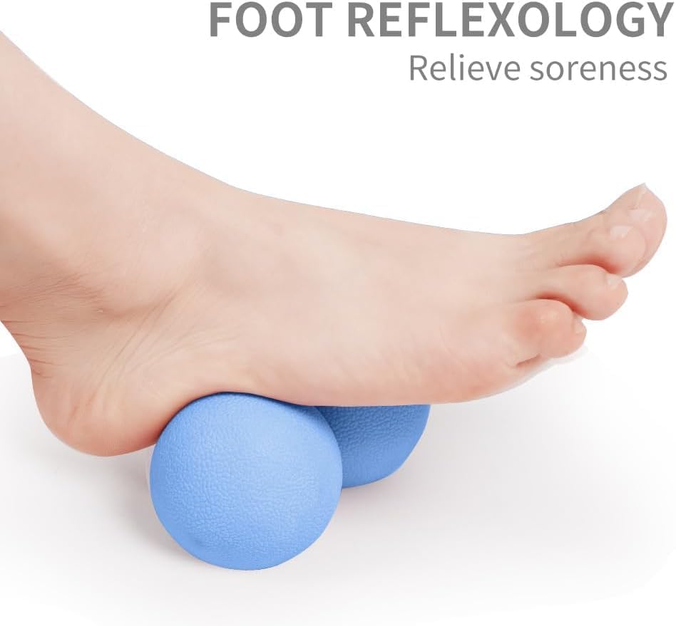 Double Lacrosse & Micro-Elastic Peanut Massage Ball - Myofascial Release Tool for Muscle, Back, Foot, and Physical Therapy, Mobility Roller for Acupressure and Relaxation (Pink)