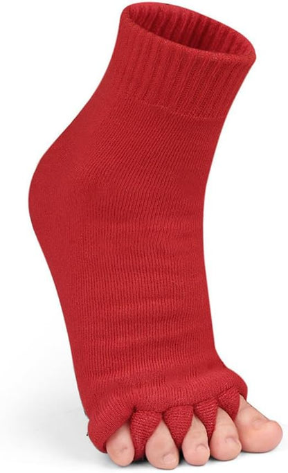 Women Toe Separator Socks Toeless Foot Alignment Socks for Yoga GYM Massage Pain Relief Improves Circulation Stretchy