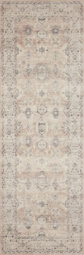 Loloi Hathaway Collection HTH-06 Blush/Multi 2'-6" x 7'-6", .25" Thick, Runner Rug, Soft, Durable, Printed, Modern, Low Pile, Non-Shedding, Easy Clean, Living Room Rug