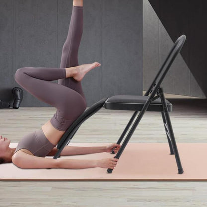 Yoga Chair Backless Folding Chair Metal Back Bender Lounge Inversion Handstand Trainer Yoga Props Exercise Chair Inversion Chair