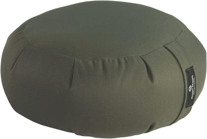 Hugger Mugger Zafu Meditation Cushion - Support in Cross-Legged Sitting, Buckwheat Filled, Durable Fabric, Convenient Handle, Handmade in USA