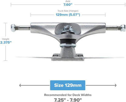 [CCS] Skateboard Trucks - 109mm, 129mm, 139mm, 144mm, 149mm, 169mm Black/Raw W/1" Mounting Hardware