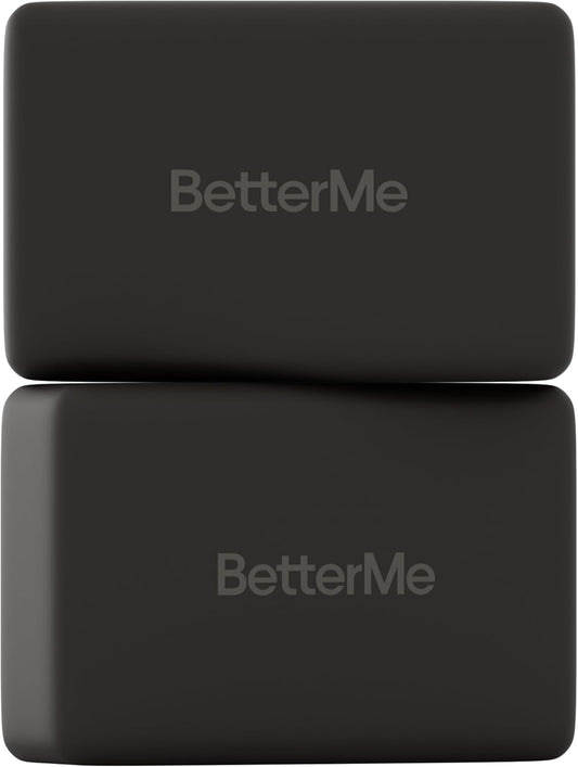 BetterMe Yoga Blocks Set of 2 – High Density Foam Yoga Blocks for Stretching, Pilates & Workouts – Lightweight Non-Slip Exercise Blocks for Flexibility & Balance