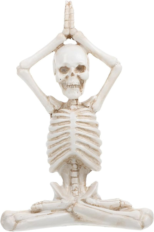 LIFKOME Halloween Village Set Halloween Yoga Skeleton Figurine Halloween Meditation Yoga Skeleton Statue Halloween Meditation Yoga Table Decoration (Style 1) Halloween Skeleton