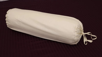 Ivory Cotton Bolster Cover – 16x6 in | Set of 2 | Soft, Washable Pillowcase for Round Yoga & Neck Roll Pillows