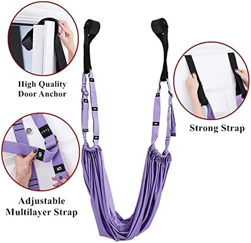 Yoga Stretching Strap, Adjustable Leg Waist Back Stretch Band, Anti-gravity Inversion Exercise Door Flexibility Tensile Trainer for Pilates Dance