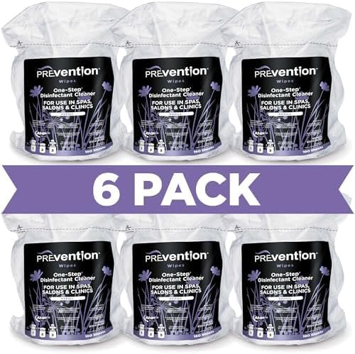 Prevention All Purpose Disinfectant Wipes – Canister of Cleaning Wipes for Salons, Spas, Wellness Centers and Yoga Studios – Hospital Grade Surface Sanitizing – 160 Count