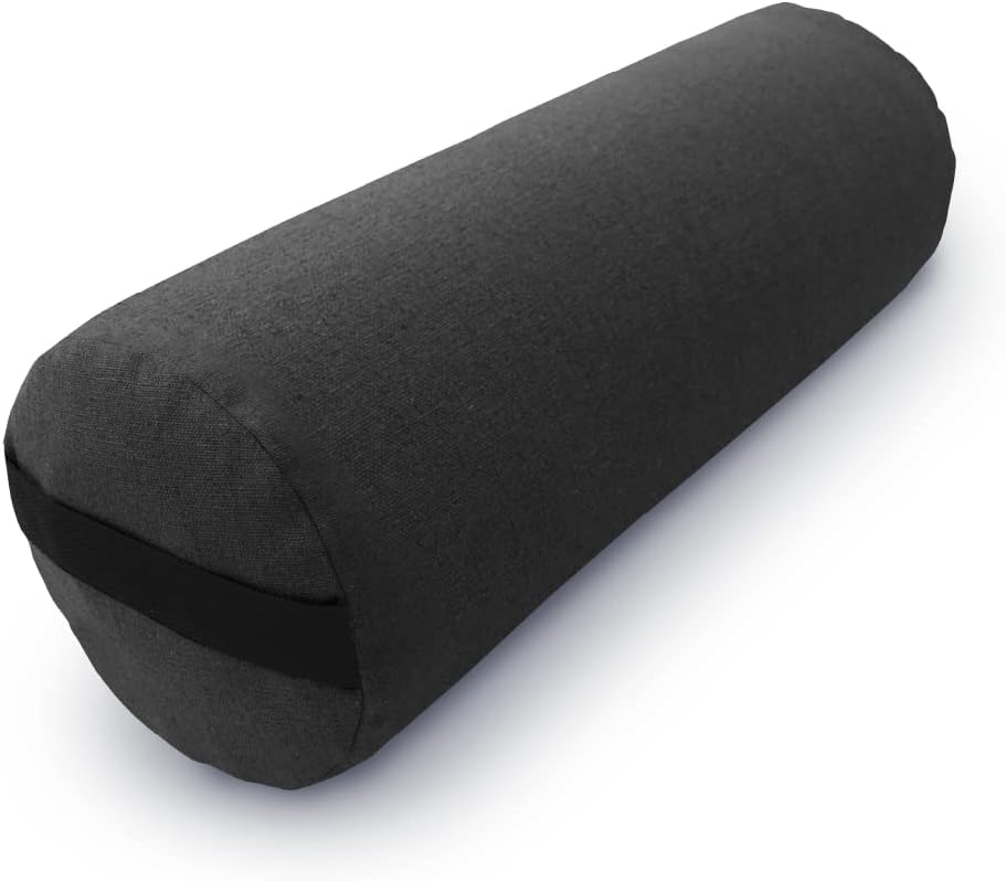 Bean Products Yoga Bolster - Made In The USA With Eco Friendly Materials - Round or Rectangular Support Cushions That Elevate Your Practice - Organic Hemp Cover
