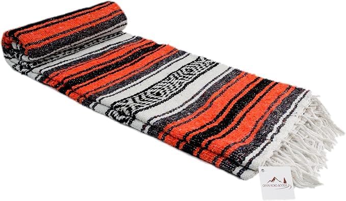 Open Road Goods Bulk Falsa Blankets - Handwoven Authentic Mexican Falsa - Great for Weddings, Yoga, Beach, Picnics, or Mexican Throw! (Tan, 7 Pack)