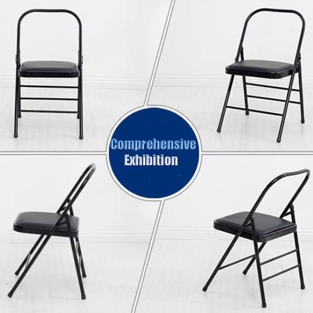 Foldable Yoga Chair with Backrest Adjustable Iyengar Support Stool Home Props Portable Training Seat for Enhanced