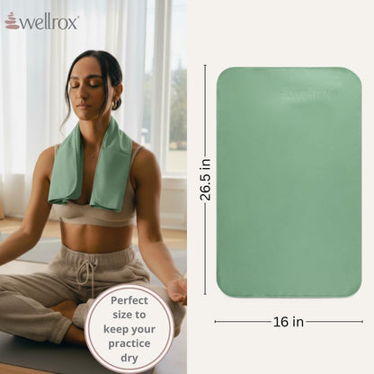 Wellrox Microfiber Yoga Hand Towel – Super Soft, Quick-Dry, Non Slip Yoga Towel for Hot Pilates, Gym & Workouts (26.5" x 16", Lavender)