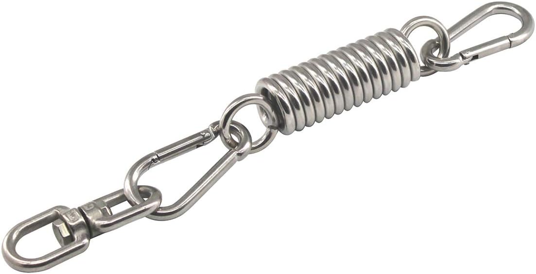 304 Stainless Steel Heavy Duty Hammock Chair Hanging Spring Swing Damping Spring Hook Loadability 550LB Suspension for Sandbag Yoga Pack of 1