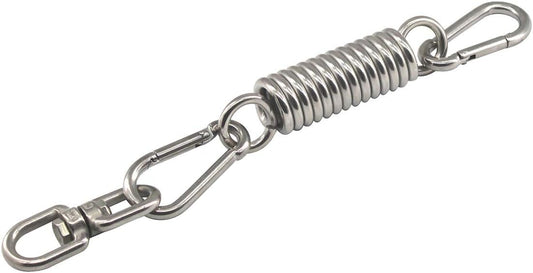 304 Stainless Steel Heavy Duty Hammock Chair Hanging Spring Swing Damping Spring Hook Loadability 550LB Suspension for Sandbag Yoga Pack of 1