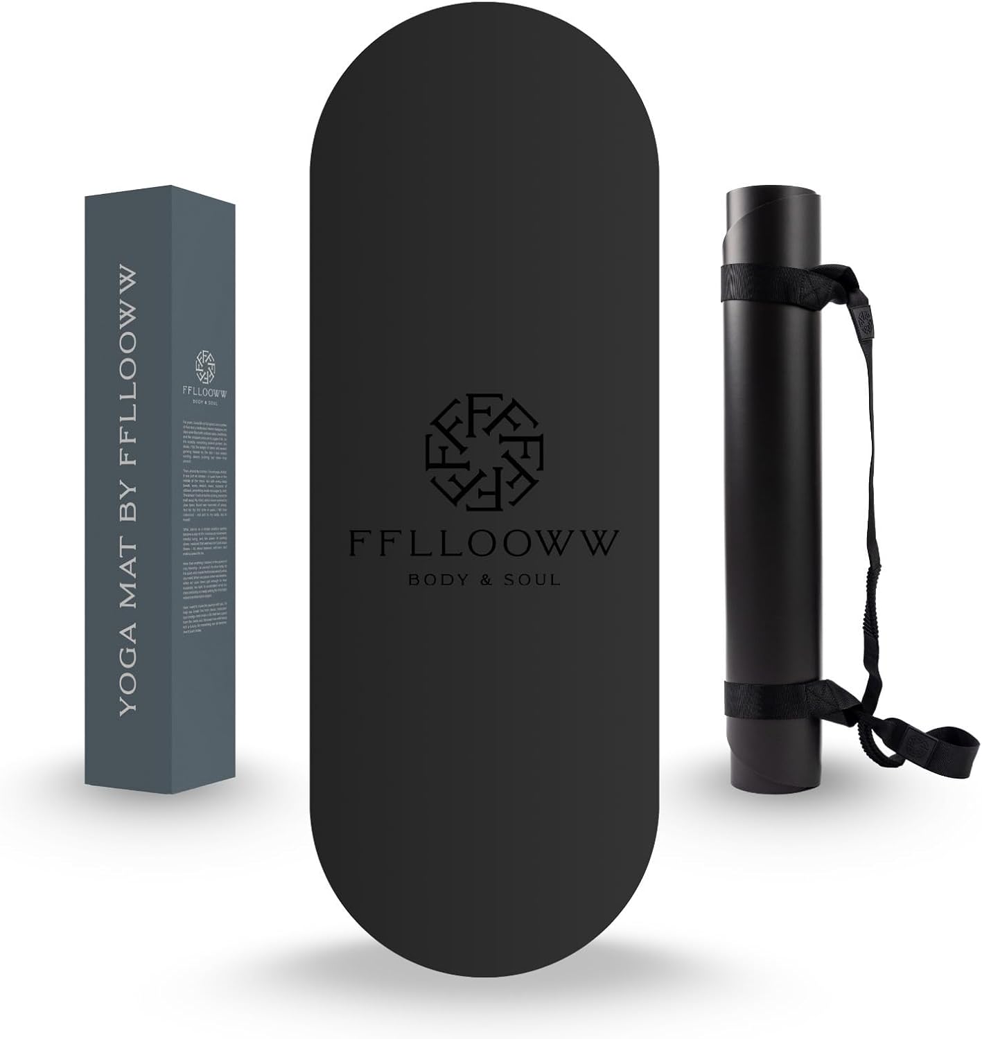 FFLLOOWW Premium Non Slip PU Yoga Mat 72.8” x 26.8” 4.5mm – Eco Friendly Natural Rubber Exercise Mat for Hot Yoga, Pilates & Home Workout with Carry Strap