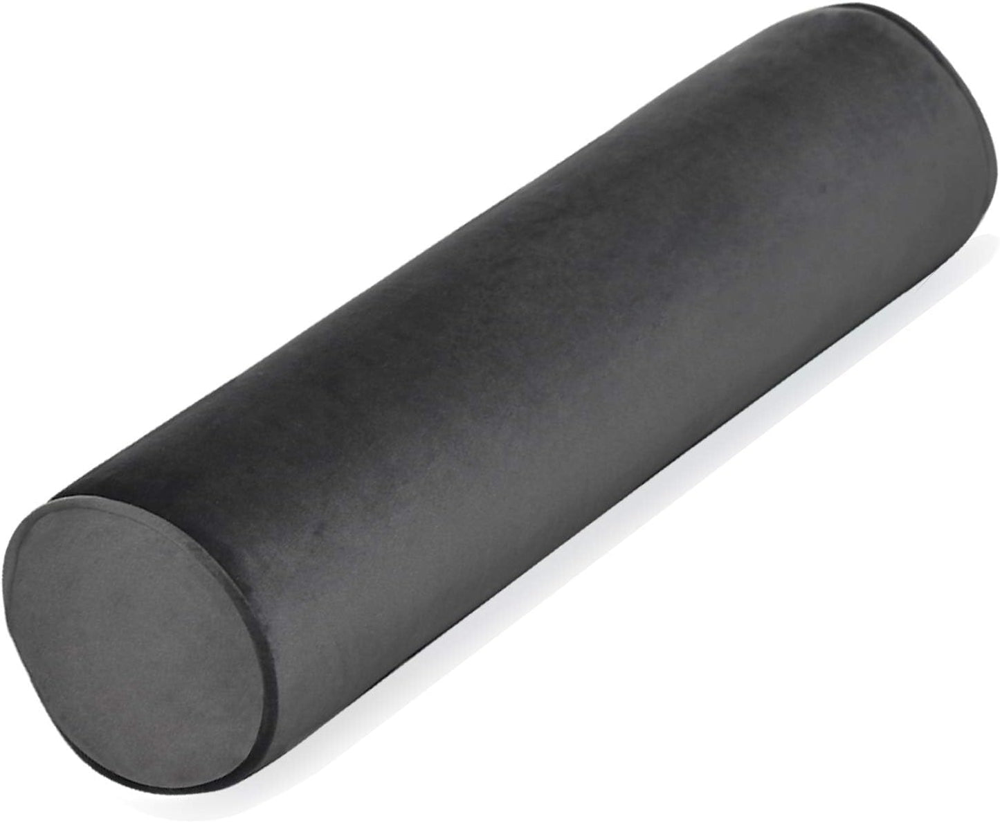 Tinbolunce Memory Foam Roll Pillow for Knee/Leg/Neck - Full Moon Bolster/Round Cylinder Pillow for Sleeping on Side or Back - Removable Cooling Cover Length 18" x 6" Diameter (Gray Pink)