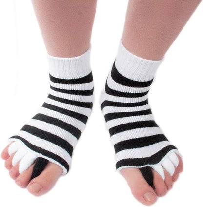 Women Toe Separator Socks Toeless Foot Alignment Socks for Yoga GYM Massage Pain Relief Improves Circulation Stretchy