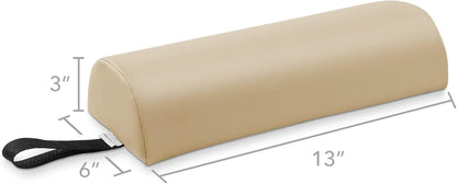 Saloniture Half Round Neck Massage Table Bolster Pillow Pad - 13 x 6 x 3 Inch - Black