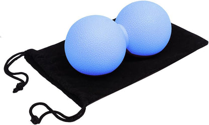 Double Lacrosse & Micro-Elastic Peanut Massage Ball - Myofascial Release Tool for Muscle, Back, Foot, and Physical Therapy, Mobility Roller for Acupressure and Relaxation (Pink)