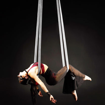4.9ft 1.5m Aerial Straps Ropes Yoga Aerial Acrobatics Body Aerial Loop Trapeze Circus Apparatuses Equipment Three-Layer Straps 1 pairs